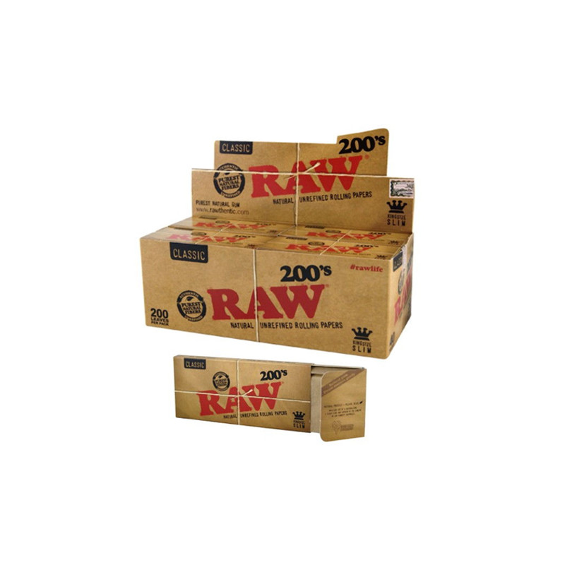 Raw King Size Slim 200's - Caja 40 Libritos