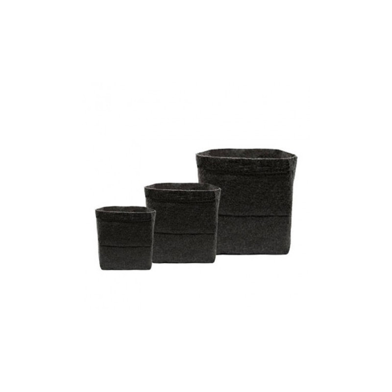 Maceta Root Tex Cuadrada Negra - 18,92L