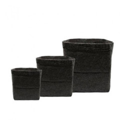 Maceta Root Tex Cuadrada Negra - 7,57L