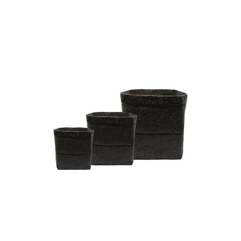 Maceta Root Tex Cuadrada Negra - 11,35L
