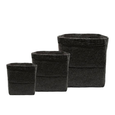 Maceta Root Tex Cuadrada Negra - 11,35L