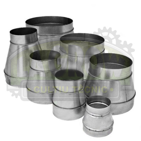 Acople de reducción metálico de 200 a 150mm