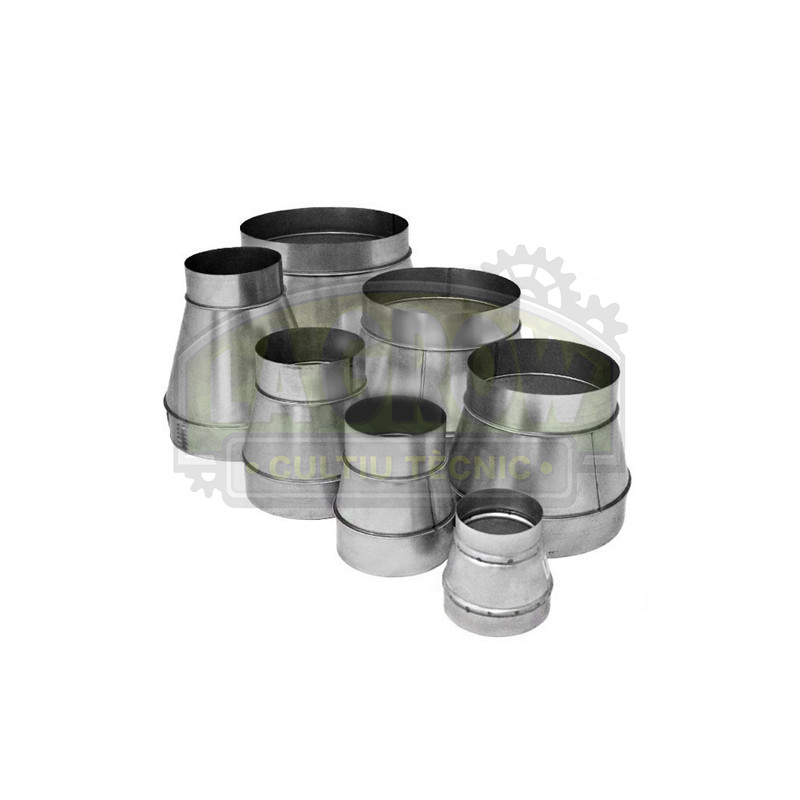 Acople de reducción metálico de 400 a 250mm
