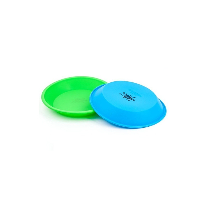Plato Silicona Redondo Azul Nogoo